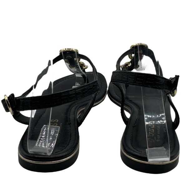 Guess Women's Black Leather Slingback Sandals Size 7M‎ - Picture 8 of 11